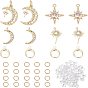DIY Earrings Making Kit, Including Brass Earring Findings, Pendants, Iron Jump Rings, Plastic Ear Nuts