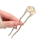 Alloy Hair Sticks, Flower with Cat Eye