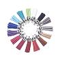 Pompon en daim pendentif décorations, avec des découvertes en plastique ccb, couleur mixte