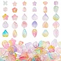 Electroplate Transparent Glass Beads, Mixed Shapes