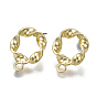 Alloy Stud Earring Findings, with Steel Pins, with Loop, Ring