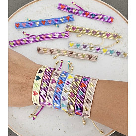 Браслеты из бисера ручной работы в виде сердца «миюки» для женщин