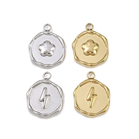 304 подвески из нержавеющей стали, плоский круг с подвесками в виде звезд/молний