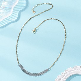 Двухцветные 304 подвески на цепочке из нержавеющей стали с колонновидными звеньями