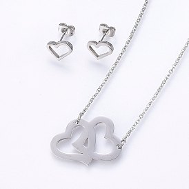 304 нержавеющей стали ювелирных изделий, серьги и подвесные ожерелья, сердце