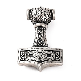 316 Surgical Stainless Steel Big Pendants, Thor's Hammer Charm