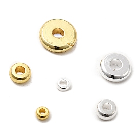 Латунные бусины, долговечный, стойки покрытие, плоско-круглые