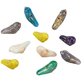 20шт стеклянные бусины, пересмешник, золотой металл обвитыми