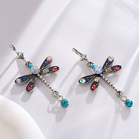 Fashionable Dragon Rui European and American Stylish Dragonfly Earrings - Simple and Elegant