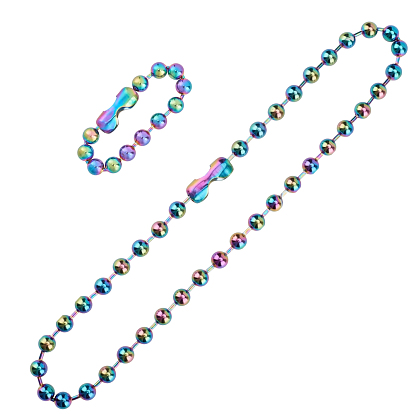 304 Stainless Steel Jewelry Sets, Ball Chain Necklaces & Bracelets