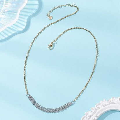 Двухцветные 304 подвески на цепочке из нержавеющей стали с колонновидными звеньями