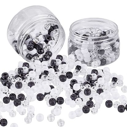 Transparent Acrylic European Beads, Large Hole Barrel Beads