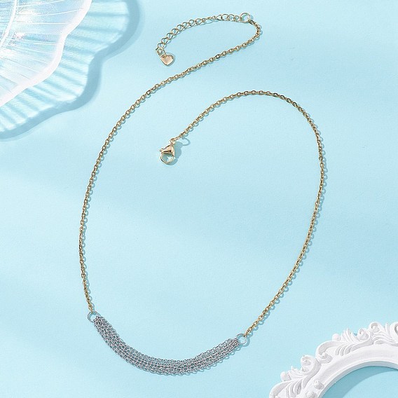 Двухцветные 304 подвески на цепочке из нержавеющей стали с колонновидными звеньями