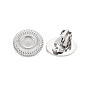 304 Stainless Steel Clip-on Earring Settings, Earring Findings, Flat Round