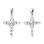 Подвески из стерлингового серебра с родиевым покрытием и прозрачными циркониями с микропаве, бесконечность религия крест подвески остроумие 925 штамп