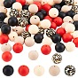 Silicone Beads, Round & Round with Leopard Print