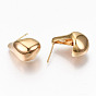 Brass Half Hoop Earrings, Stud Earring, Nickel Free