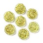 Plating Transparent Acrylic Beads, Golden Metal Enlaced, Rose