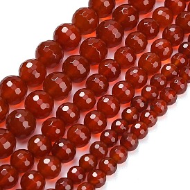 Природного сердолика нитей бисера, граненые, круглые