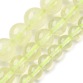 Нити из натуральных бусин лимонного кварца (обработанных нагреванием), класс АА, круглые