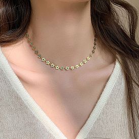 Цветок 304 ожерелья из нержавеющей стали для женщин, с эмалью