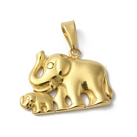 PVD Vacuum Plating 304 Stainless Steel Pendants, Elephant Charm