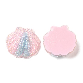 Transparent Resin Cabochons, AB Color Plated, Shell Shape