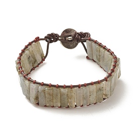 Прямоугольный браслет из бисера с натуральным драгоценным камнем, плетеные украшения из драгоценных камней для женщин