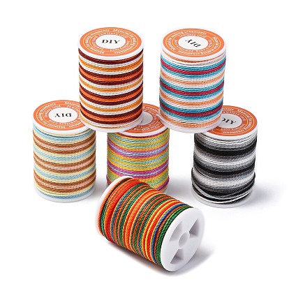 Сегментный окрашенный витой вощеный полиэфирный шнур, круглые