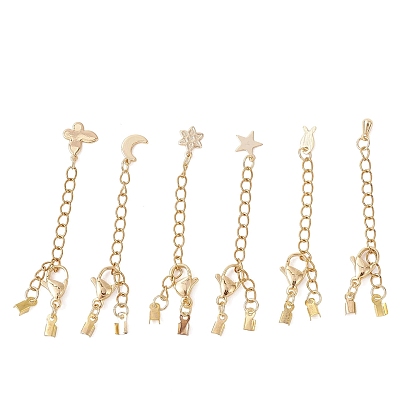 6 шт. 304 конец из нержавеющей стали с цепями, с 304 застежками-карабинами из нержавеющей стали и латунными подвесками