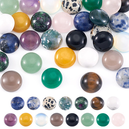 30шт 15 кабошоны из натуральных и синтетических драгоценных камней в стиле, полукруглый