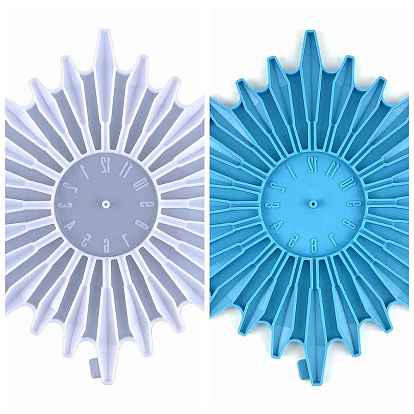 Sun DIY Food Grade Silicone Clock Display Molds, Resin Casting Molds, for UV Resin, Epoxy Resin Craft Making