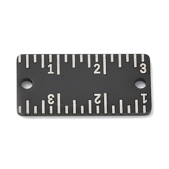 304 Stainless Steel Connector Charms, Double Scale Ruler Links