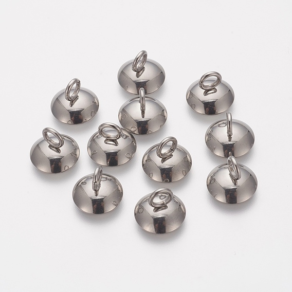 304 Stainless Steel Bead Cap Pendant Bails, for Globe Glass Bubble Cover Pendant Making