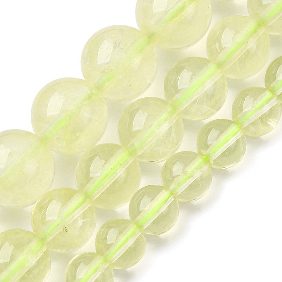 Нити из натуральных бусин лимонного кварца (обработанных нагреванием), класс АА, круглые