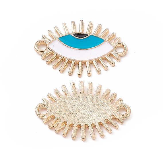 Alloy Enamel Connector Charms, White Eye Links
