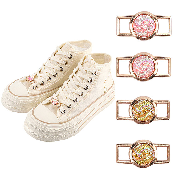 Подвески-шнурки из сплава и смолы, для аксессуаров украшения обуви, прямоугольник с рисунком туманности