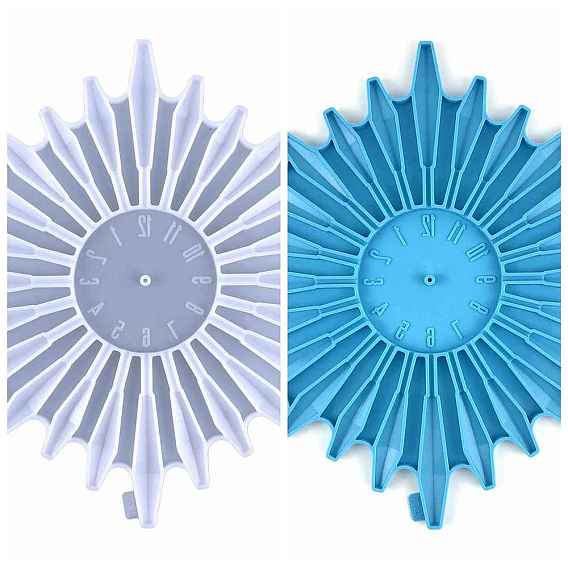 Sun DIY Food Grade Silicone Clock Display Molds, Resin Casting Molds, for UV Resin, Epoxy Resin Craft Making