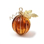 Pendentifs en acrylique transparent et en acier inoxydable, charmes de citrouille, or