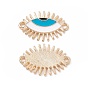 Alloy Enamel Connector Charms, White Eye Links
