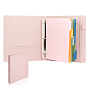 Rectangle PU Leather 3-Ring Binder, Professional Document Organizer for Office, School
