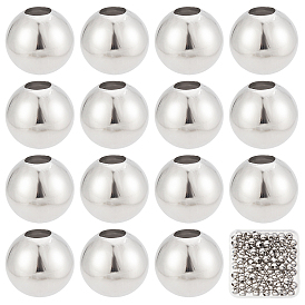 100pcs perles rondes 304 en acier inoxydable