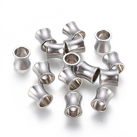 201 Stainless Steel Large Hole Column Beads, 8x8mm, Hole: 6mm