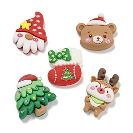 Christmas Tree/Deer/Bear/Christmas Socking/Hat Opaque Resin Decoden Cabochons