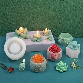 Potted Succulent DIY Food Grade Silicone Mold, Resin Casting Molds, for UV Resin, Epoxy Resin Craft Making