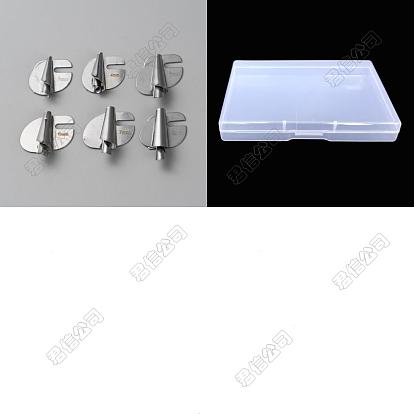 6Pcs 6 Style Stainless Iron Sewing Rolled Hemmer Foot, Wide Rolled Hem Pressure Foot