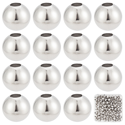 100pcs perles rondes 304 en acier inoxydable