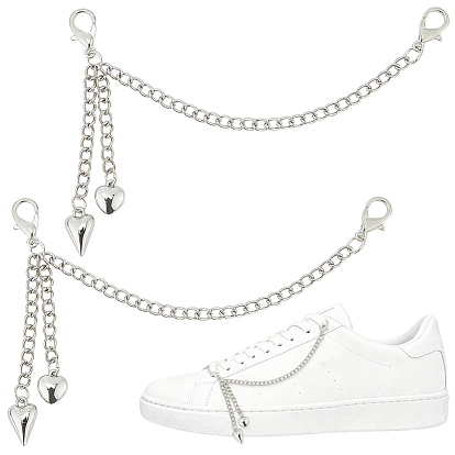 2шт. цепи из сплава и цепочки в форме сердца для ремешков на сапоги, украшения для обуви