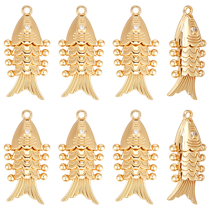 8 латунные подвески шт., рыбы прелести