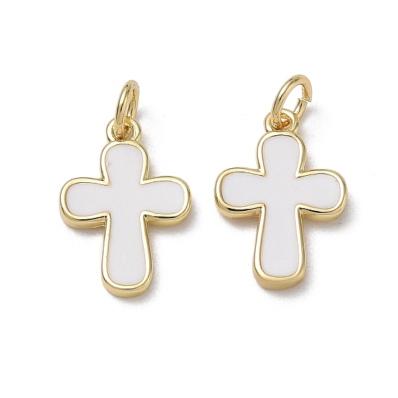 Pendentifs en laiton, avec l'émail, charmes croisées, plaqué longue durée, crémaillère plaquage, sans plomb et sans cadmium